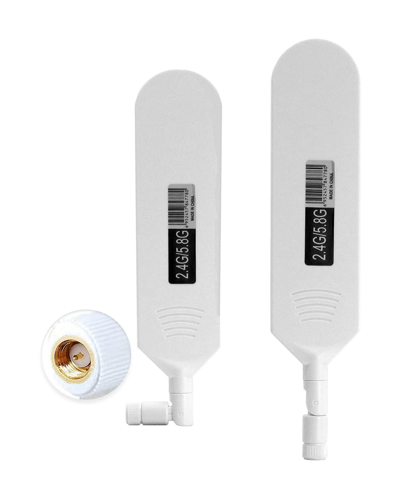 Dual Band WiFi 2.4GHz 5.8GHz Antenna 18dBi High Gain Omnidirectional Glue Stick Antenna SMA Male Connector Antenna for WiFi Router Wireless Network Card (White,2pcs) White 1 SMA,2 pcs