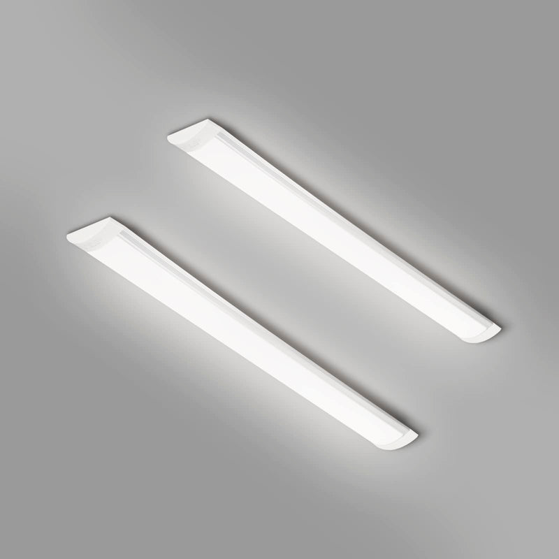 1 Packs 2FT LED Batten Light, Ultra-Thin Ceiling Surface Mounted Light, 20W, Day Light 4000K, IP20, LED Ceiling Lamp for Garage, Shop, Hallway, Office, Market 2 Pack