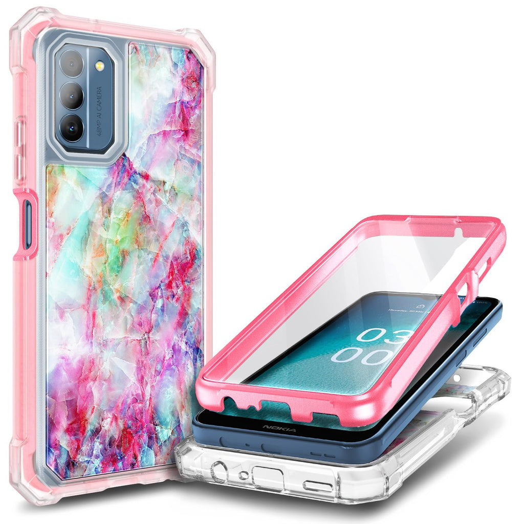 NZND Compatible with Nokia G100 Case (N150DL) /Nokia C300 (N155DL) with [Built-in Screen Protector], Full-Body Protective Shockproof Rugged Bumper Cover, Impact Resist Durable Phone Case (Fantasy) Fantasy