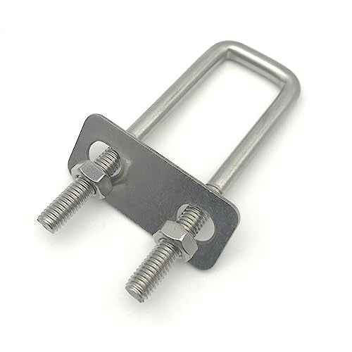 TEN-HIGH U Bolt, 10 Sets 304 Stainless Steel Tie Down U Bolt with Nuts, Frame Plate, Round Washers(M8*50 * 120mm) M8*50*120mm 10pcs