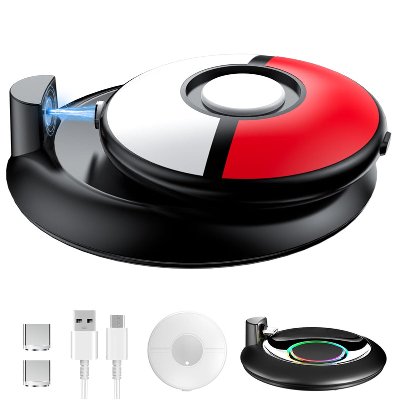 KUNSLUCK Charging Station for Pokémon GO Plus + 2023, RGB Light Charging Dock and Protective Cover Case for Pokemon GO Plus +