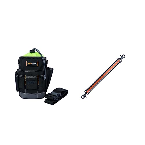 MELOTOUGH Tool Belt Pouches Electrician Tool Pouch with Belt Clip, Utility Top Drawstring Organizer Tool Bag + Electrical Tape Holder Tape Thong with Trigger Snap Hook