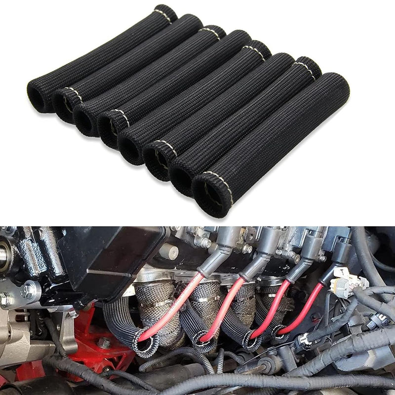 8Pcs Spark Plug Protector,Spark Plug Wire Boots Protector Sleeve Heat Shield Cover,2500 Degree Spark Plug Heat Cover Wrap for Car Truck