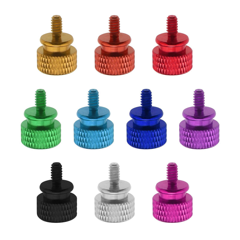 Create idea 10Pcs M3.5 6-32 Computer Case Thumbscrews PC Case Thumb Screws Aluminum Alloy Case Anodized Hand Fastener Computer Accessories