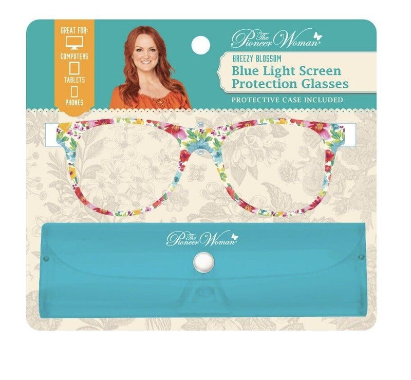The Pioneer Woman Blue Light Screen Protection Glasses with Protective Case Breezy Blossom One Size