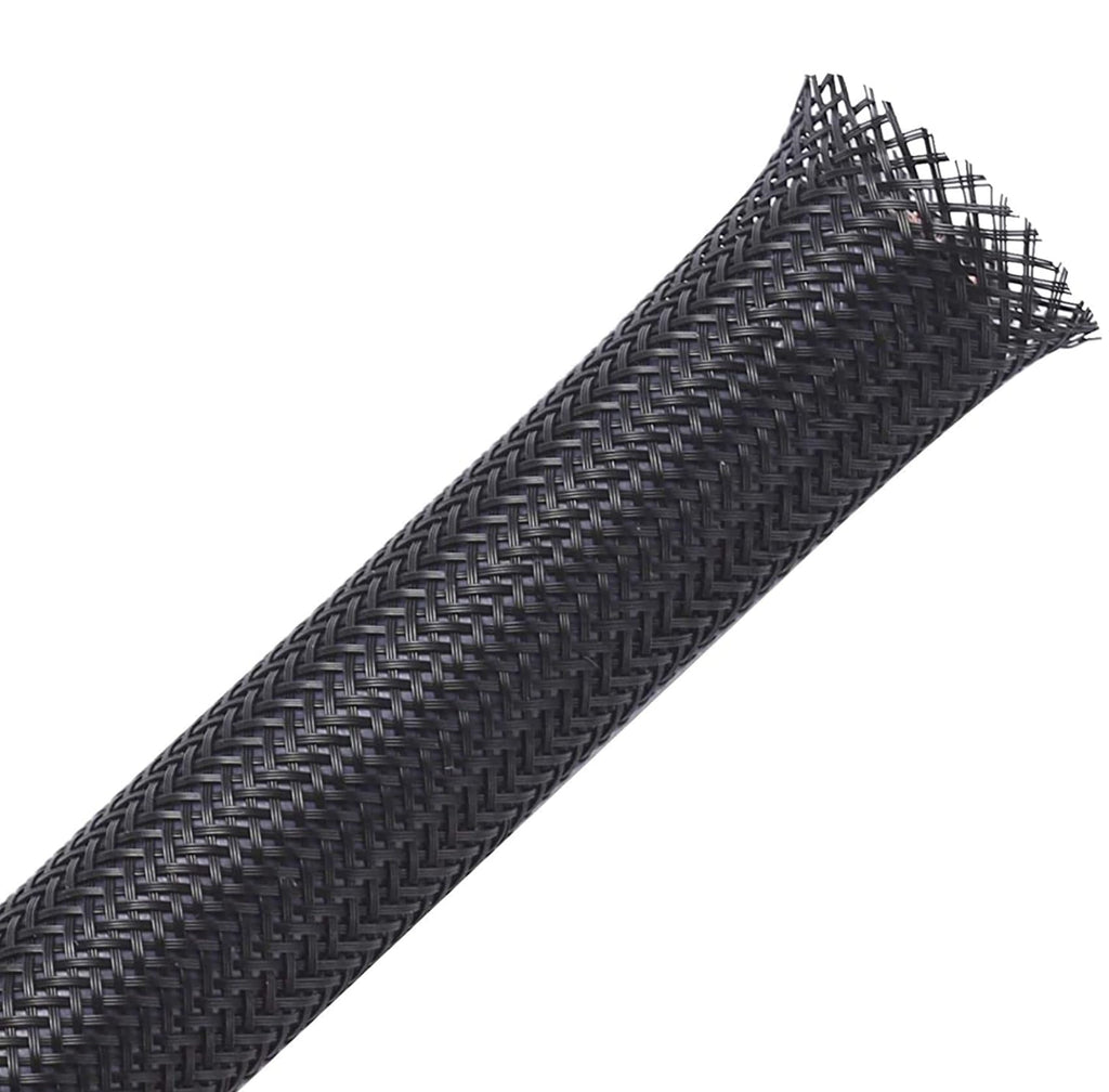 100ft - 1/2 inch PET Expandable Braided Sleeving Black Cable Sleeve