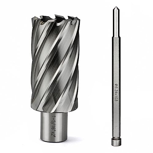 Annular Cutter JESTUOUS 3/4 Inch Weldon Shank 1-5/16 Cut Dia 2 Cut Depth