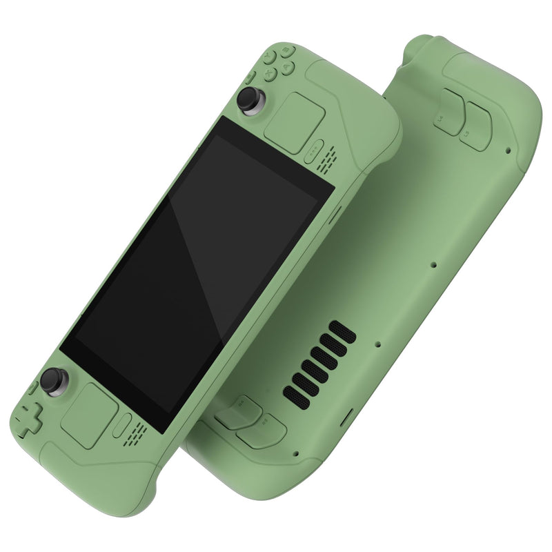 eXtremeRate Matcha Green Custom Faceplate Back Plate Shell for Steam Deck, Handheld Console Replacement Housing Case, DIY Full Set Shell with Buttons for Steam Deck Console - Console NOT Included