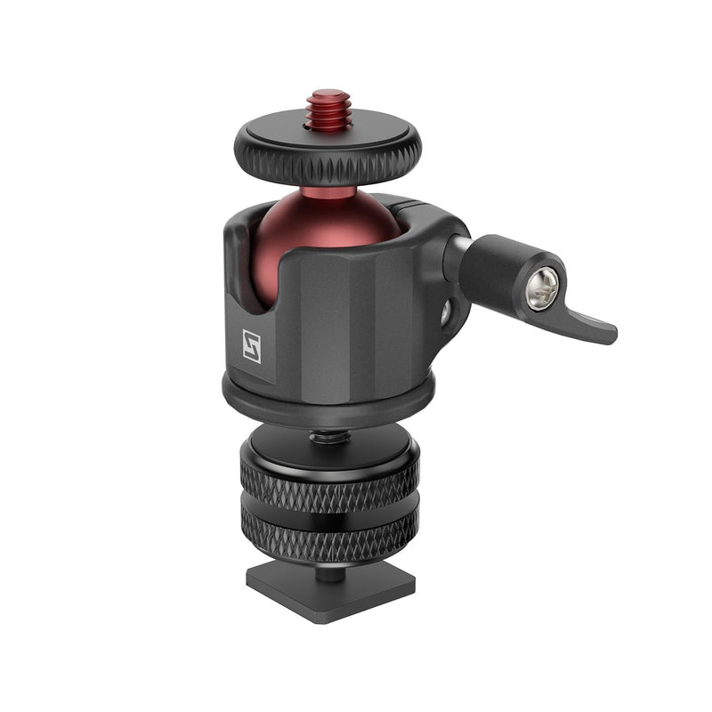 SIOTI Mini Ball Head Mount Adapter, with Hot Shoe Mont, Compatible with Monopod/Digital Card Camera/Microphone/Smart Phone/Action Camera/Flash/LCD (UM22) 22mm Ultra-Mini Ball Head Combo