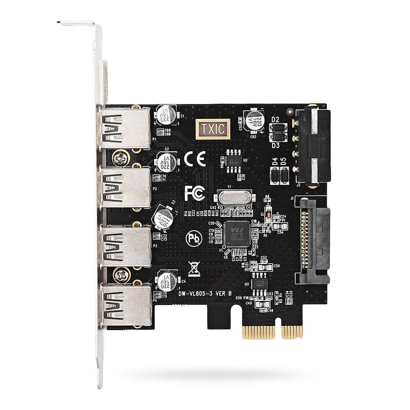 CY Card 4 Ports PCI-E to USB 3.0 HUB PCI Express Expansion Adapter 5Gbps for Motherboard 1x to USB3.0-4Ports