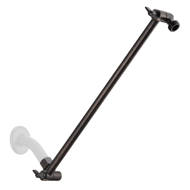 15 Inch Extra Long Adjustable Shower Head Extension Arm With Locking Set Screw, Singing Rain 304 Stainless Steel Angle Height Adjustable, G1/2 Universal Connector Compatible (Oil Rubber Bronze) 15 inch 4. Oil Rubbed Bronze