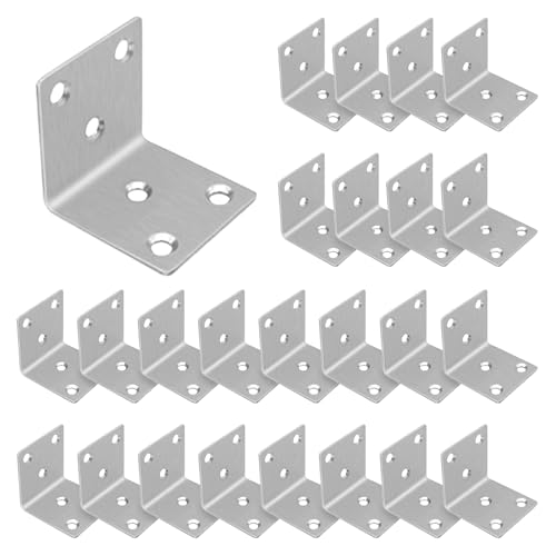 40PCS L Brackets 1.5X1.5X0.08IN 304 Stainless Steel Corner Braces 1.57X1.57X0.08IN
