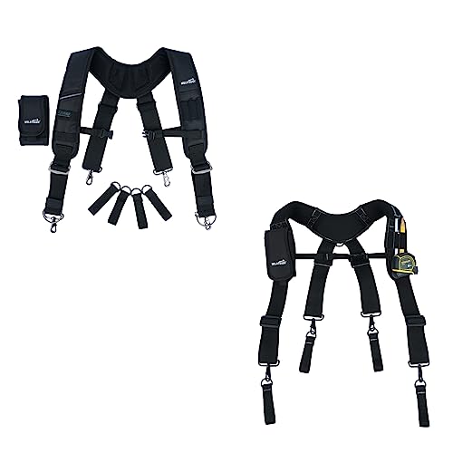 MELOTOUGH 1 PCS Tool Belt Suspenders Construction Bag Suspenders Heavy Duty Padded Work belt Suspenders + Work Belt Suspender Tool Belt Suspenders Bag Suspenders for Men Heavy Duty with Gel Shoulder P