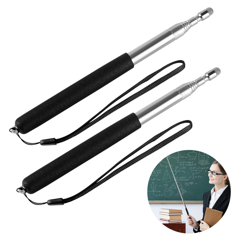 2pcs Retractable Teacher's Whip,Teaching Whip,Metal Retractable Whip,Extended Handheld Presenter,Whiteboard Whip Blue (7.8IN, Black) 7.8IN