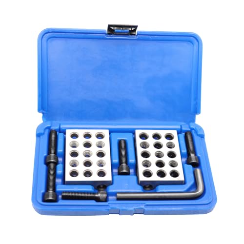 Pair 1 x 2 x 3-Inch Parallel Blocks Set 23 Holes 0.0001 Precision