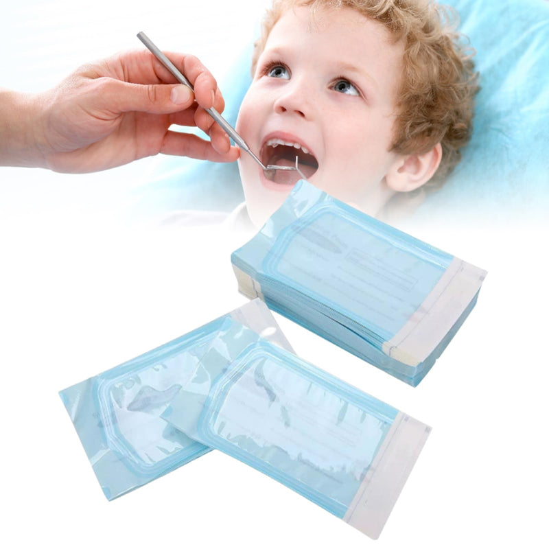 Self-sealing sterilisation bags, pack of 100 sealed disposable sterilisation bags, sterilisation bags for cleaning tools, self-sealing disposable cleaning bags (57 x 130 mm)