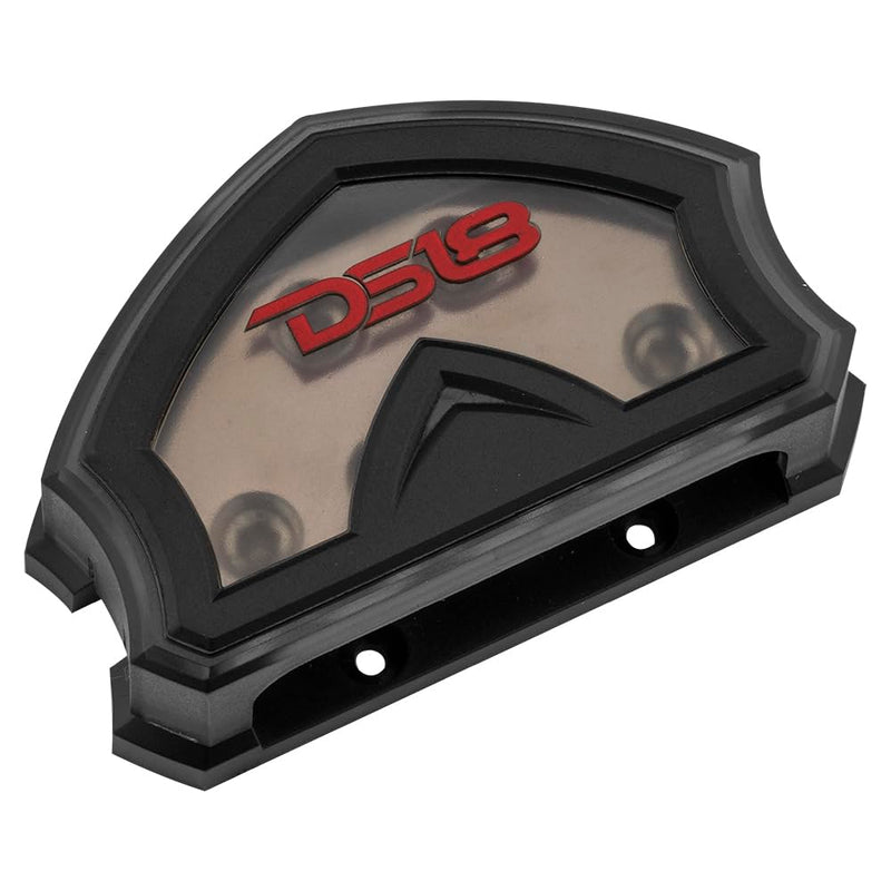 DS18 DB2040 Distribution Block 2X 0-GA in 4X 0-GA Out - Nickel Plated - Power Ground Distribution Block - Ground Distributor Block for Car Audio, RV, Motorcycle - 2X 0 Gauge in to 4X 0 Gauge Out