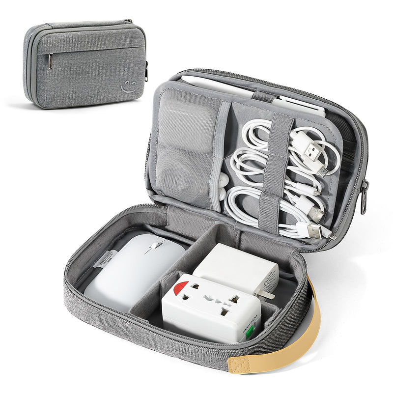 Travelkin Travel Electronic Cord Organizer Travel Case, Travel Cable Organizer Bag For Charger, Phone, Sd Card, Sim Card, Earphone, Usb Drives(Grey) Grey