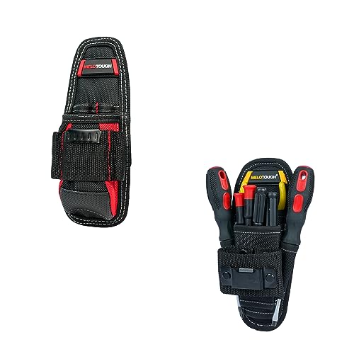 1PCS MELOTOUGH Small Technician's Pouch, Min Electrical Tool Holder Red Color + Small Tool Pouch with Belt Clip,Small Tool Holder Pouch