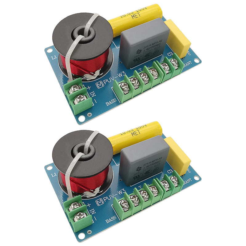 3 Way Speaker Crossover, PUV-W3 200W Passive Crossover for HiFi Home Audio 4 to 8 Ohm Bass Mediant Tweeter Bookshelf Speakers - 2Pack 3Way 200W 4.5"+