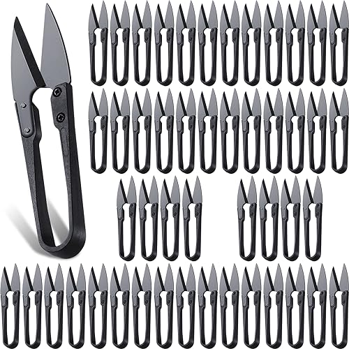Therwen 48 Pieces Bonsai Pruning Scissors 4 Inch Sewing Scissors Bulk Leaves Trimmer Small Pruner Shears Bud U Shaped Garden Shears for Gardening Plants Flower Bonsai Trimming