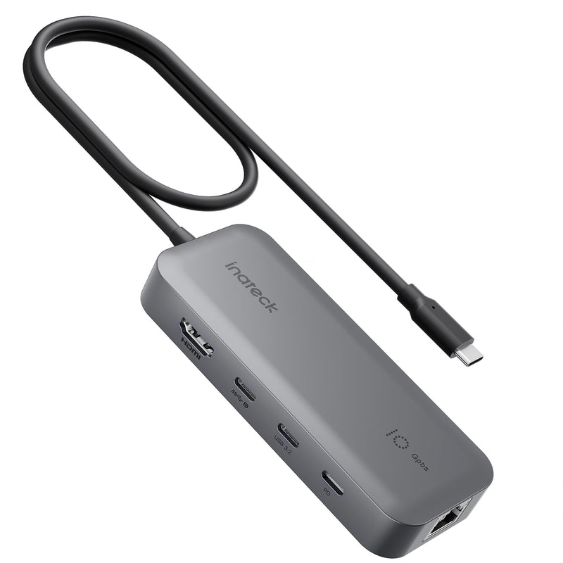 Inateck HDMI Docking Station 4K 60Hz, USB C Video+Data, 100W PD,10 in 1 USB 3.2 Type C Hub, 2 USB 3.0 A, RJ45 Ethernet, 1.6ft Cable, for Windows 7/10/11, Linux, MacOS 10.2, HB2030 USB C TO Multi Ports With 1.6ft cable