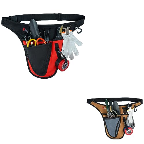 Gardening Tool Belt for Women Men Gardeners Florist Red,Khaki