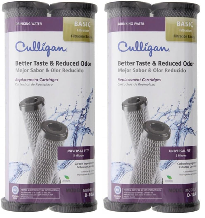 Culligan D-10A 2PK Carb Filtration Replacement Cartridge, 2 Count (Pack of 2), Gray 1 Count (Pack of 2) אפור