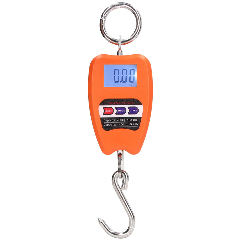 Portable Digital Hanging Scale, Precise 200 kg Load Capacity, Multifunctional Mini Handheld Scale with LCD Screen for Agriculture, Hunting, Fishing, Workshop, Home