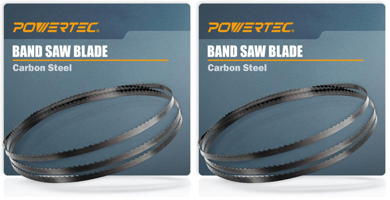 POWERTEC 105 Inch x 1/4 Inch x 6 TPI Bandsaw Blades for Woodworking, Band Saw Blades for Most 14" Band Saws with Riser Block, 1 PK (13205V) (Pack of 2) 1 Count (Pack of 2) 105 inch x 1/4" x 6 TPI