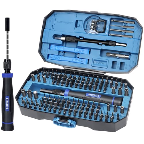 STREBITO Precision Screwdriver Set 153 in 1 Small Magnetic Screwdriver Set Blue