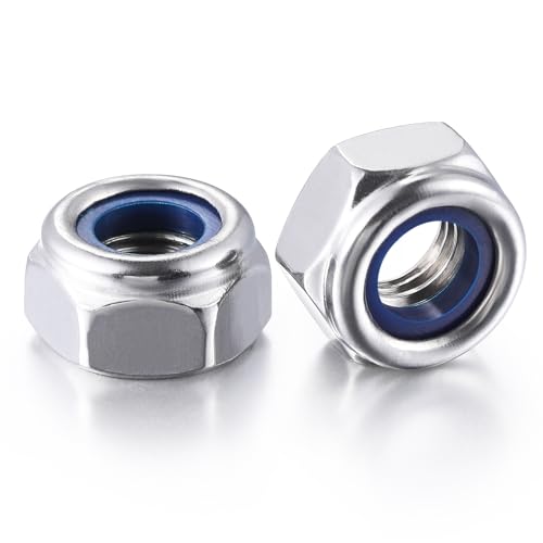 Wensilon(50pcs) M16 Self Clinching Nuts 304 Stainless Steel Self-Lock Nylon Inserted Hex Lock Nuts 50