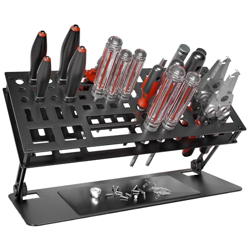 Screwdriver Organizer Holder Rack: Height Adjustable (Black) Black