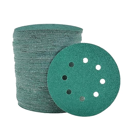 5 inch Sand Paper Disc, 8-Hole, 40 Grit, 100 Pack Coarse