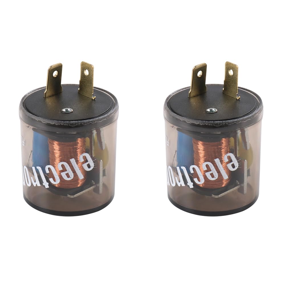 Universal 2PCS 12V 2 Pin Electronic LED Flasher Relay Turn Signal Light Blinker 2pc 2 PIN 20 Amps 12V Flasher