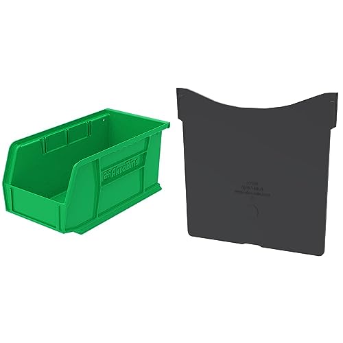 Akro-Mils 30230 AkroBins Plastic Hanging Stackable Storage Organizer Bin, 11-Inch x 5-Inch x 5-Inch & 41230 Crosswise Width Plastic Divider for 30230 AkroBin Storage Bins, Black, (6-Pack)