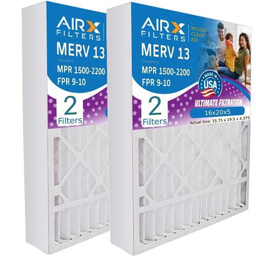 AIRx Filters 16x20x5 Furnace & AC Filter MERV 13 Health for Lennox 2-Pack