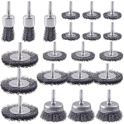 Rocaris 21 Pack Carbon Steel Wire Wheel Brush, Cup Brush Set