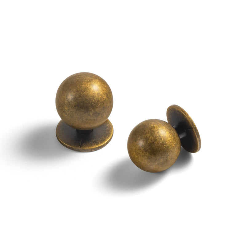 Antique Brass Cabinet Knobs, 1 Inch, Set of 12 | Vintage Zinc Alloy Round Profile for Kitchen Drawers, Dressers, Vanities Antique Brass 1" Diameter