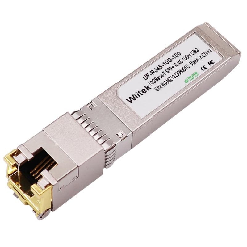 100 Meters, 10Gb SFP+ to RJ45 Module, 2.5G/5G/10GBase-T Ethernet Copper Transceiver for Ubiquiti UF-RJ45-10G, Plugin 10Gb SFP+ Port, Low Power Consumption 100m (10Gbps)