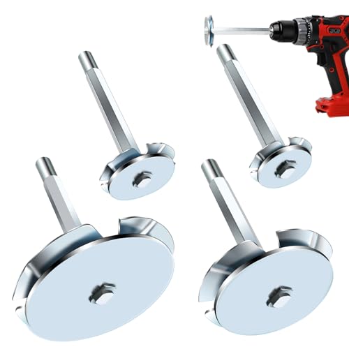 PVC Pipe Reamer, 4Pcs PVC Fitting Saver Tool for Removing SCH 40 from Hub, 1-1/2 In, 2 In, 3 In, 4 In Head, Bit Socket Saver Set for PVC Plumbing, Fits 1/2" Variable Speed Power Drill