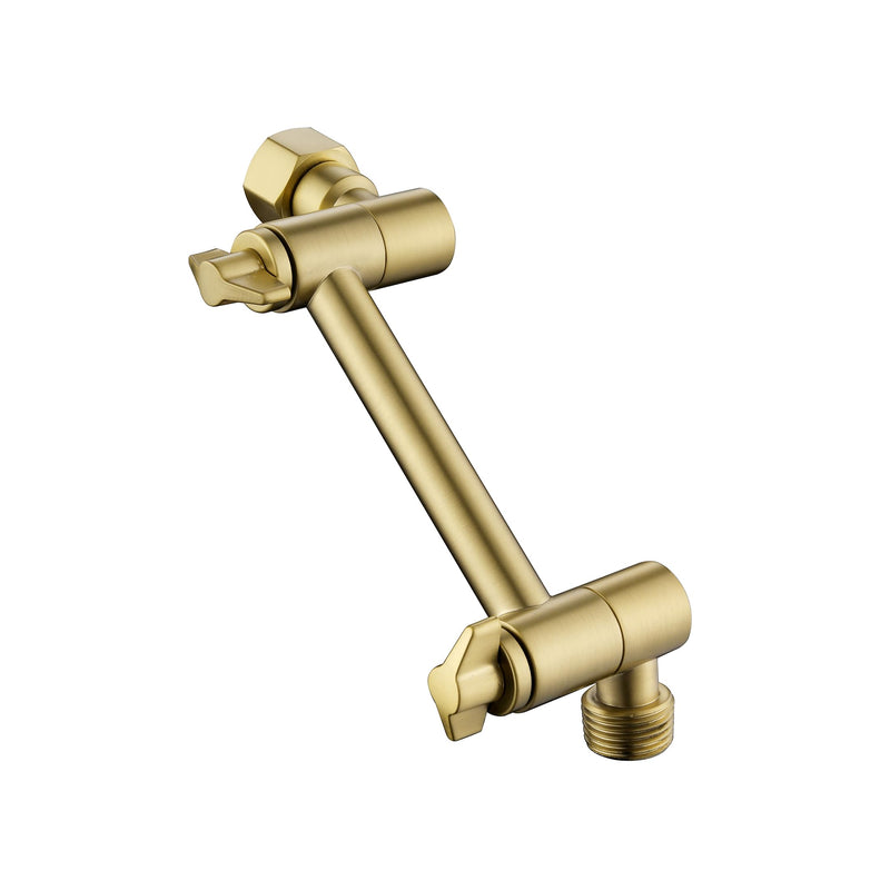 Brushed Gold 4" Shower Head Extension Arm, Senhozi Adjustable Shower Extension Arm for Rain Shower Head, Shower Head Attachment for Shower Extension, SE003BG Brushed Gold 4 Inch