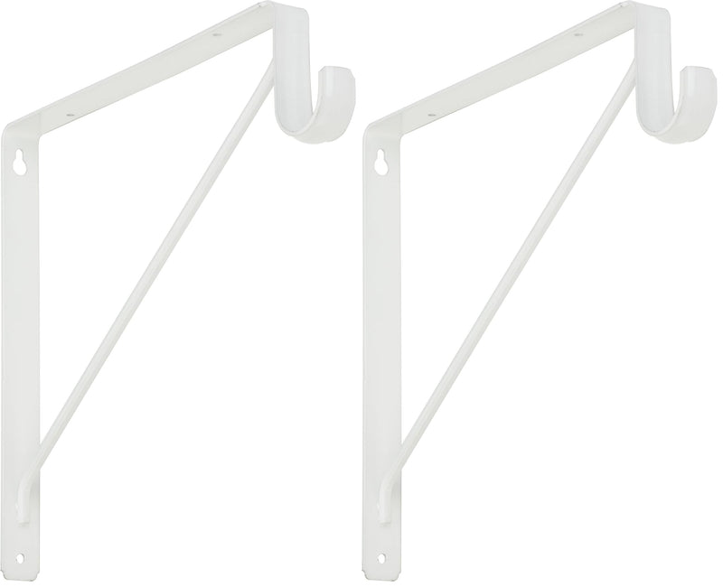 Stanley Hardware S822-094 108BC Heavy Duty Shel and Rod Bracket in White (Pack of 2) 1 Count (Pack of 2)