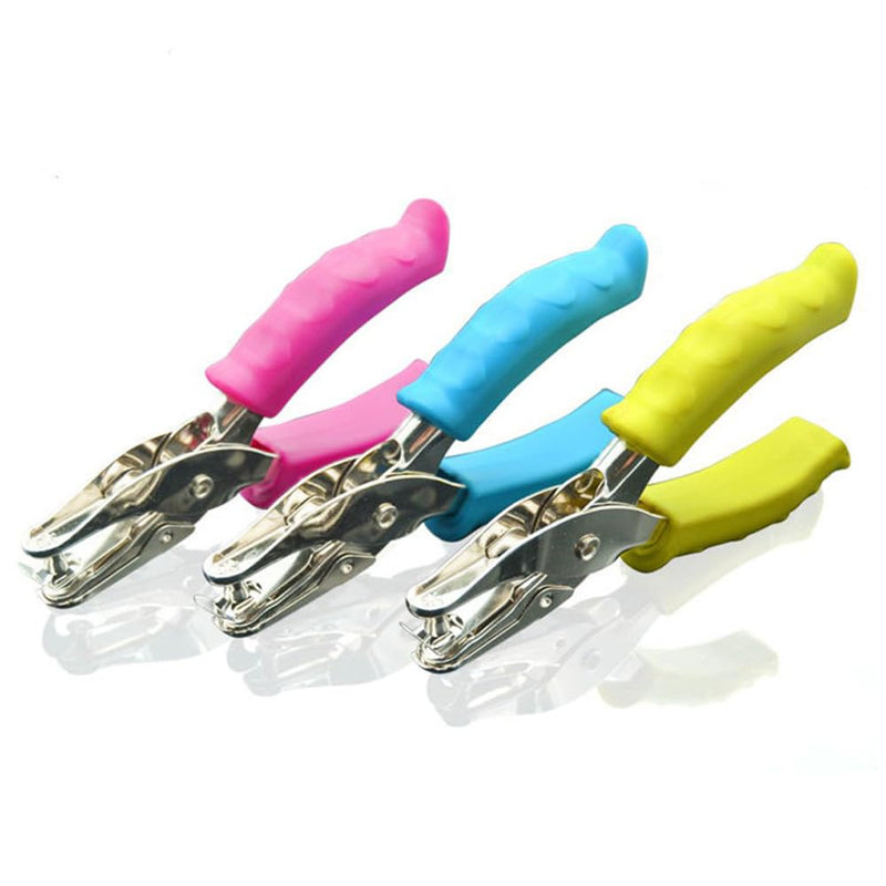 Hand Held Metal Stationery Round Hole Diameter 6mm Hole Punch Pliers Hole Punch Paper Punching Machine Single Hole Punch Paper Card Carton Punching Pliers -A9 (Blue)