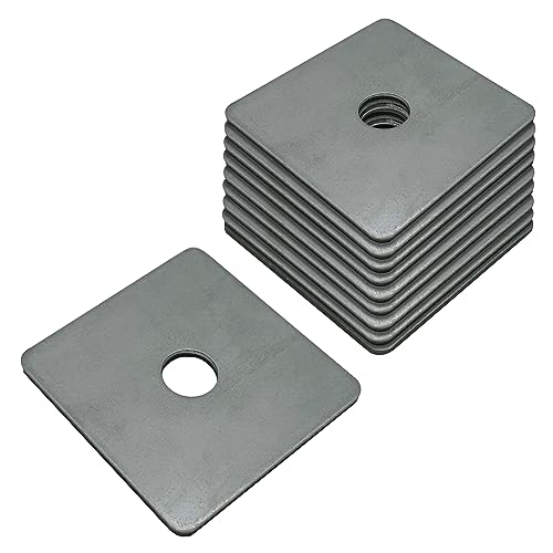10 Pack - 3" Square Washer Plate, Strut Channel Bearing Plate - Heavy Duty, Zinc Plated Steel (10) 10