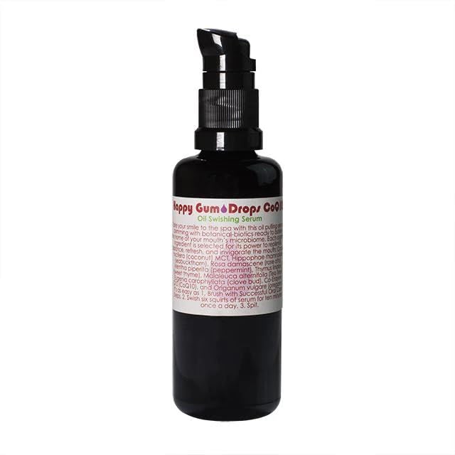 Living Libations - Organic Happy Gum Drops Oil Swishing Serum | Natural, Wildcrafted, Vegan Clean Beauty (3.38 fl oz | 100 ml) 3.38 Fl Oz (Pack of 1)