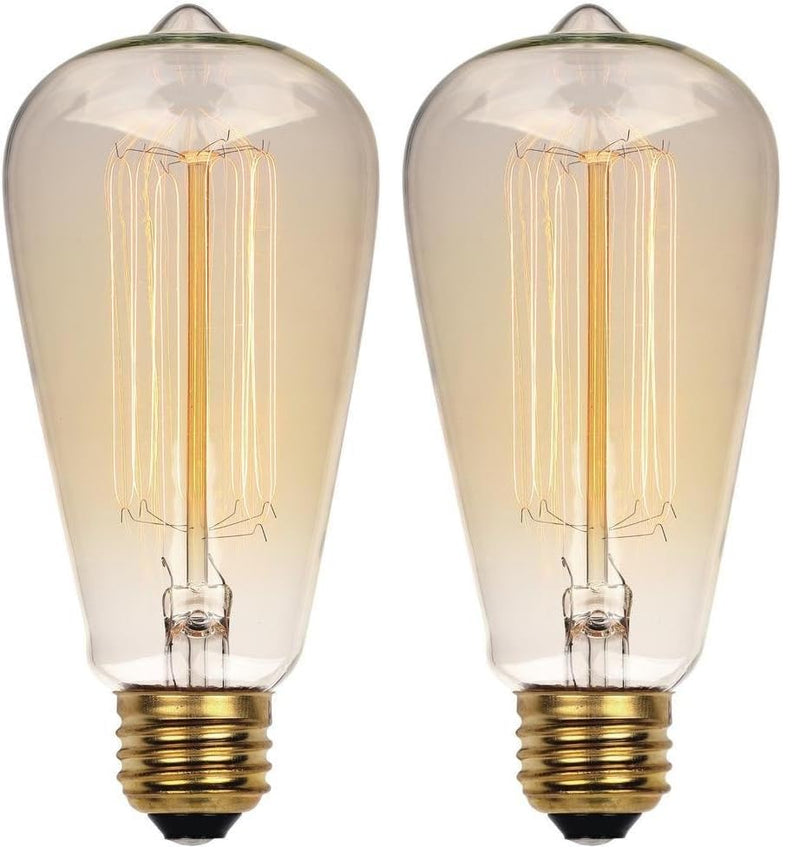 Westinghouse 0413200 60 Watt ST20 Amber Timeless Vintage Inspired Bulb with Medium Base (Pack of 2) 1 Count (Pack of 2)