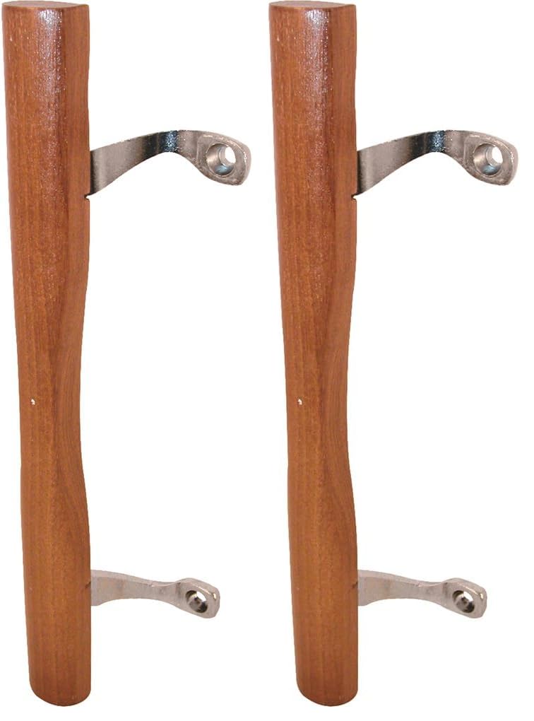 PRIME-LINE C 1034 Sliding Patio Door Wood Pull, Chrome Plated Brackets (Single Pack) (Pack of 2) ['Yellow', 'Red', 'Green', 'Blue', 'Black'] 1 Count (Pack of 2)