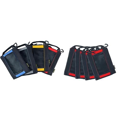MELOTOUGH Fastener Bag Small Zip Tool Pouch Canvas Utility Zipper Tool Bag with Heavy Duty Mesh Window,Carabiner Clip (4 Pack)