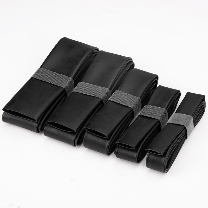 Heat Shrink Tube Set with Adhesive Waterproof Black | Polyolefin, 3:1 shrink rate, 5 sizes diameter 15/18/20/25/30 mm, inner melt adhesive